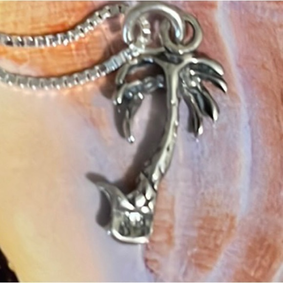 Italian 925 Silver 8” AGI chain with palm tree charm - NEW!!! - Picture 6 of 8